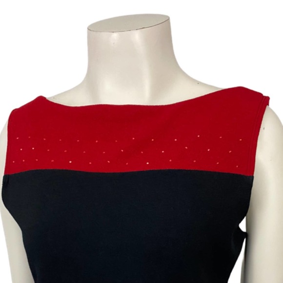 1990s Y2K Colorblock Sleveless Fitted Blouse Gothic Clubwear / Women’s M/L - Picture 2 of 4